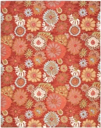 Area Rug 8x10 Rectangle Country & Floral Red - Multi Color Color - Safavieh Blossom Rug from RugPal