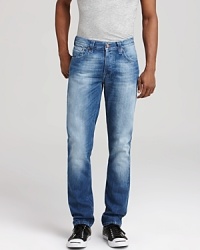 Heavily faded jeans offer a laid-back, high-design look that's perfect for your everyday style