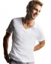 Hanes White V-Neck T P5 White