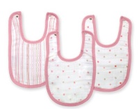 Aden + Anais 100% Cotton Muslin Little Bib, 3 Count, Oh Girl!