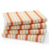 Coral Stripe - 4 Pack Oversized Dish Cloth sets in Spice by Cotton Craft - Size 15x15 - Pure 100% Cotton - Crisp Basketweave striped pattern with a hanging loop - Highly absorbent, soft & sturdy - Other colors - Green, Red, Linen, Black, Blue, Periwinkle 