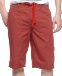 Clean up that summer slacker look with these flat front shorts from Bar III.