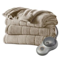 Sunbeam Camelot Dreams Microplush King Heated Blanket, Mushroom