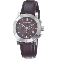 Burberry Men's BU2307 Round Chrno Brown Dial Brown Leather Strap Watch