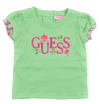 GUESS Infant Girls Lime Green Floral Print T-Shirt (12M)