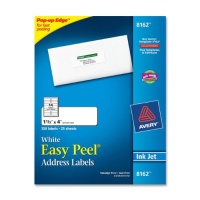 Avery 8162 White ink jet mailing labels, 1-1/3 x 4, 350 per pack