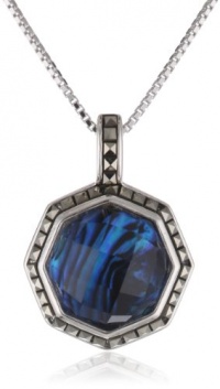 Judith Jack Mini Octagons Sterling Silver, Abalone and Marcasite Drop Pendant Necklace, 18