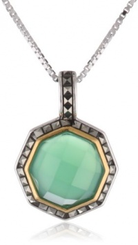 Judith Jack Mini Octagons Sterling Silver, Chalcedony and Marcasite Drop Pendant Necklace, 18