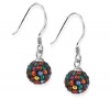 Sterling Silver Multicolor Crystal Pave Drop Earrings by Unwritten