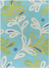 Area Rug 6x9 Rectangle Kids Aqua-Sage Color - Surya Chic Rug from RugPal