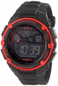 Armitron Men's 40/8240RED Black Resin Metalic Red Bezel Chronograph Watch