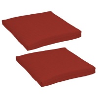 Strathwood Bradford Hardwood Armless Bar Chair Polyester Cushions, Set of 2, Solid Red