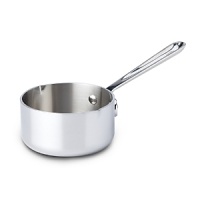 This new All-Clad Stainless Butter Warmer is ideally shaped for warming and pouring butter, syrup, or any type of sauce. Two side spouts make pouring easy and mess-free.