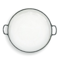 Arte Italica introduces the market's premier pewter and glass dinnerware collection. Mouth-blown glass is accented with a pewter beaded rim to create a look that is truly unique. Tesoro is a collection of dinnerware that sets a beautiful table.