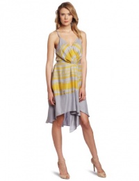 BCBGeneration Women's Grey Ft Ruffle Cascade Dress, Daybreak Combo, X-Small