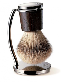 Collezione Barbiere offers the ultimate in men's grooming. Pure badger hair brush with stand creates a luxurious shaving experience. 