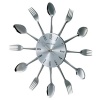 George Nelson Spoon Fork Clock, Silver