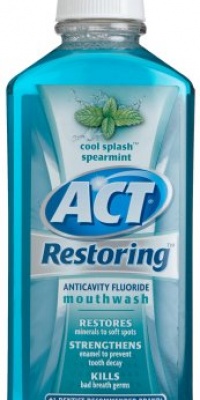 ACT Restoring Mouthwash, Cool Splash Spearmint, 18-Ounce Bottle (Pack of 4)