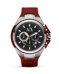 For the detail-oriented, Armani Exchange's silicone-strapped chronograph strikes a bold balance between sporty and sleek. Slip it on to add a pop of color to a bare wrist.