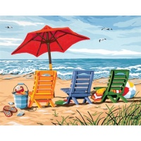 11 x 14 Beach Chair Trio Paint Works