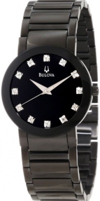 Bulova Men's 98D001 Diamond Accented Stainless Steel Bracelet Watch