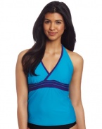 Speedo Women's Active Piped Halterkini Swim Top