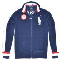 Polo Ralph Lauren Men USA Olympic Team Big Pony Logo Full Zip Jacket (XL, Navy/white/red)