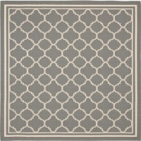 Safavieh CY6918-246 Courtyard Collection Indoor/Outdoor Square Area Rug, 7-Feet 10-Inch, Anthracite and Beige