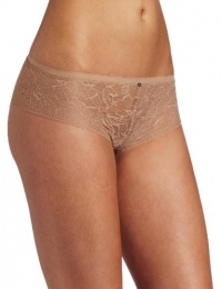 Calvin Klein Women's Naked Glamour All Lace Hipster Brief, Buff, Small