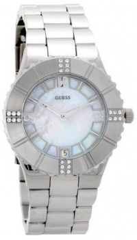 GUESS? Women's 95469L Silver-Tone Crystal Accented Watch