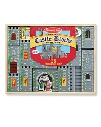 Keeping chivalry alive is easy with this set of medieval-themed wooden blocks! Your young knight can create one large castle, two opposing castles or a long defensive line for all kinds of pretend play, day and knight.