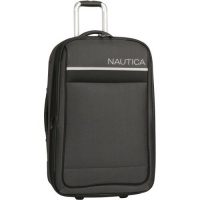 Nautica Luggage Harbour Expandable Rolling Suitcase, Black/Silver, One Size