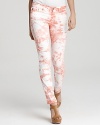 AG Adriano Goldschmied Jeans - 8 oz Luscious Sateen Skinny Jeans in Coral Tie-Dye