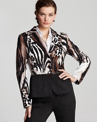 Add a touch of the wild to your working wardrobe with this bold animal-print jacket from BASLER.