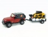 Bruder Jeep Wrangler with Tow Trailer and 02435 Skid Steer Loader