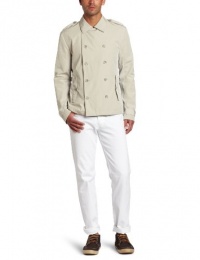 Calvin Klein Sportswear Men's Double Breasted Crop Trench Coat, Canyon Beige, Medium