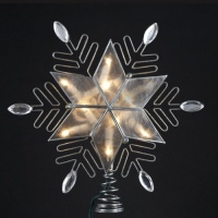 10 Lighted Snowflake Capiz Star Christmas Tree Topper - Clear Lights