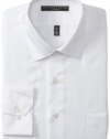 Geoffrey Beene Men's Fitted Sateen Dress Shirt, White, 16/32-33