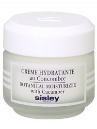 Moisturizer With Cucumber. Light-textured botanical hydrating facial cream with cucumber, perfect for everyday use. Tones, refreshes, softens and soothes normal/dry/sensitive skin while diminishing the appearance of fine lines. Skin looks radiant and feels revitalized. Imported from France. 1.5 oz. 