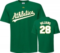 Billy Williams T-Shirt: Oakland Athletics #28 Kelly Green Cooperstown T-Shirt