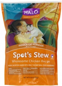 Halo Spot's Stew Natural Dry Cat Food, Indoor Cat, Wholesome Chicken Recipe, 6-Pound Bag