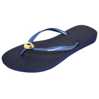 Havaianas Navy Blue Women's Slim Crystal Peace Flip Flops