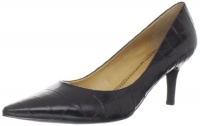 Nine West Women's Austin Pump,Black Croc,7.5 M US