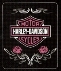 Harley Davidson Rose Tattoo Fleece Blanket