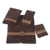 Avanti Braided Cuff 4-Piece Towel Set, Mocha