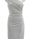 Lauren By Ralph Lauren Ivory/Silver Jersey One Shoulder Sheath Dress 12