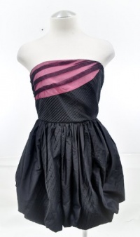 Alice and Olivia Black and Pink Strapless Dress