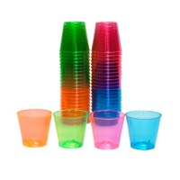 Northwest Enterprises Hard Plastic 1-Ounce Shot Glasses, Assorted Neon, 50 Count