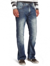 Buffalo by David Bitton Men's Game Basic Boot Cut Faded And Blasted Jean