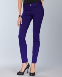 Chic with a contoured fit that hugs your curves, INC's stretch knit petite pants mimic the styling of your favorite jeans but with a more refined look that works for day or night.